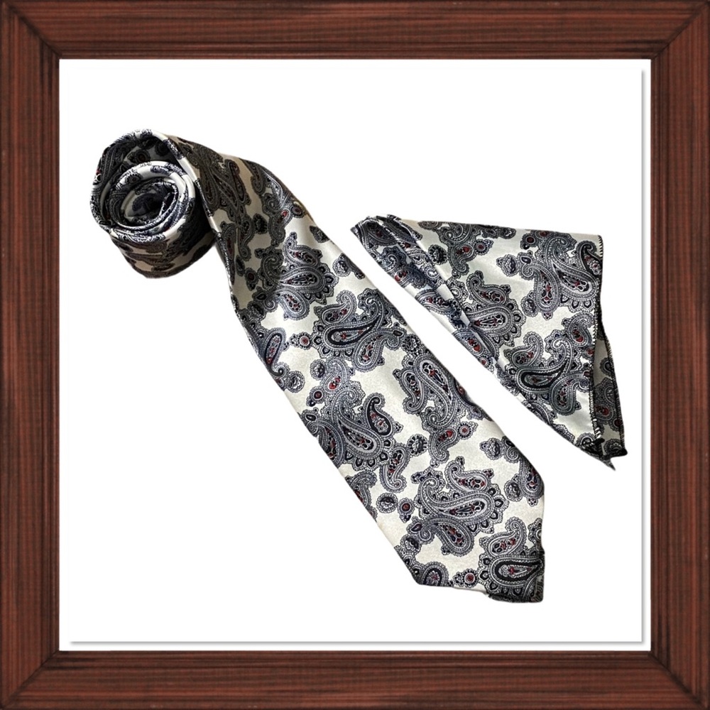 Gianno Italian Import Silk Tie & Handkerchief